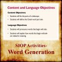 SIOP Activies- Word Generation