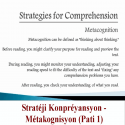 Strateji Konpreyansyon - Metakognisyon (Pati 1)